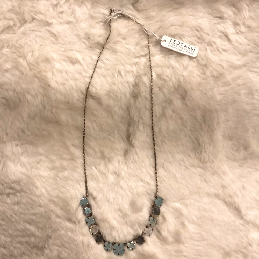 Genuine gemstone sterling silver necklace